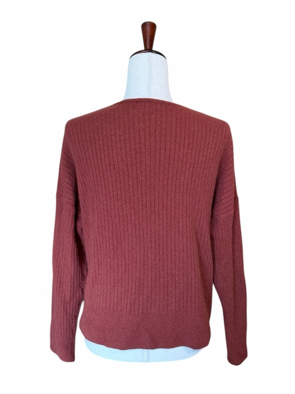Madewell Cameron Ribbed Cardigan Sweater in Coziest Yarn Rust Size M #2138 - Picture 6 of 8